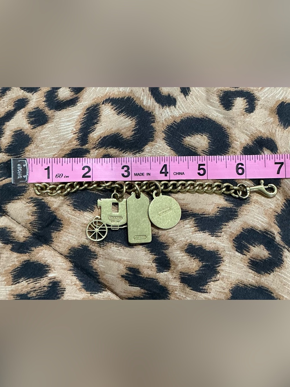 Coach Gold Tone Carriage Charm Bracelet - Picture 9 of 10